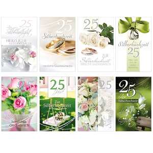 SKOR Glückwunschkarten " Silberhochzeit " sortiert 1St