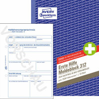 Zweckform 312 Meldeblock Erste Hilfe - A5, 50 Blatt