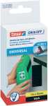 tesa On & Off Klettband - 1 m x 20 mm, schwarz, selbstklebend