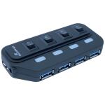 USB 3.0 Hub 1:4 mit seperaten Ein-/Aus-Schaltern und...