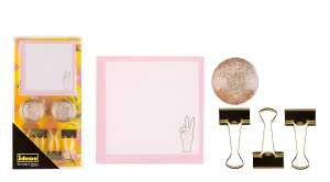 Idena Büro-Set rosegold 2 Magnete, Notizzettel u 4 Vielzweckklammern