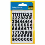 Idena Schmuck-Etiketten Zahlen,schwarz,11mm, 2Bg