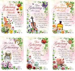 Glückwunschkarten 100er Geburtstag 6fach sortiert 4033683500754