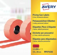 Zweckform Preisetiketten 26x16mm rot - 2-zeilig,...