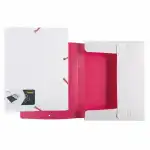 Idena Heftbox PP A4 weiß/pink Gummizug farbig