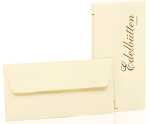 Briefumschlagspack DL m.f.,Ivory Gehämmert,20er
