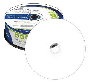 DVD-R - 4.7GB/120Min, 16-fach/Spindel, bedruckbar, 25 Stück