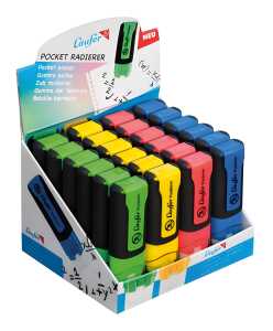 Radierer Läufer Pocket, Markerform wiederverschließbar, 24St. sortiert