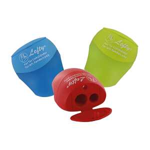 Doppelspitzer Lefty Pencil Pal mit Behälter - für Linkshänder