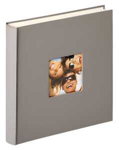 Buchalbum Fun grau 30x30 cm, mit Ausschnitt - 100 weisse Seiten