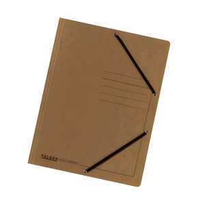 Falken Falken Einschlagmappe Karton braun, 3 Klappen, mit Gummizug