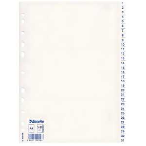 LEITZ Plastikregister 131 A4 weiß Economy