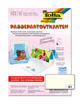 Passepartoutkarten+Kuvert rechteckig Perlweiß 5St.