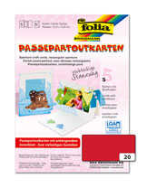 Passepartoutkarten+Kuvert rechteckig Hochrot 5 St.