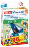 tesa Powerstrips Poster ablösbar, Tragfähigkeit 200 g, weiß, 96 Stück