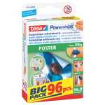tesa Powerstrips Poster ablösbar, Tragfähigkeit 200 g, weiß, 96 Stück