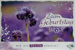 Minikarte Klappkarte Motiv 2, Lila Blume