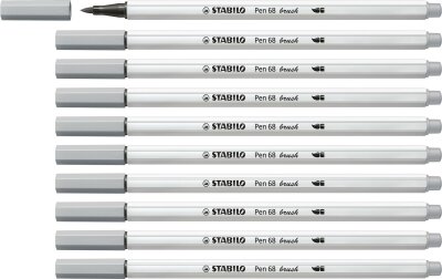 STABILO Pen 68 brush mittelgrau