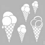 Schablone 33 x 33 cm Ice Cream Cones