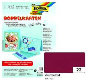 Doppelkarten m.Umschlag 5 St.,105x150mm Dunkelrot