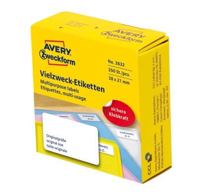 Zweckform Vielzweck-Etiketten Spender 38x21mm