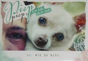 Minikarte Klappkarte Motiv 6, "Piep Piep" Hund