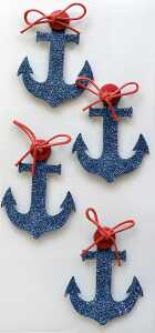 ROESSLER PAPIER Sticker Blauer Glitter Anker