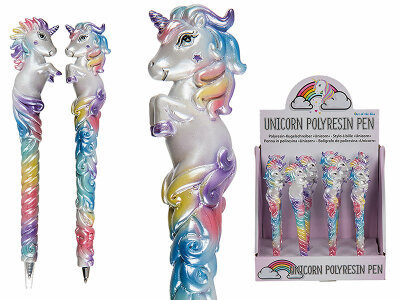 Kugelschreiber Einhorn 17cm Polyresin 2fach - sortiert, Out of the Blue