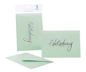 Einladung Kartenset 4/4 Mint gerippt B6