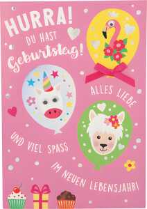 Klappkarte Besondere Anlässe Motiv 3 - Hurra! Du hast heute Geburtstag