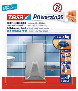 Tesa Powerstrips Haken Large Metall rechteckig - 1 Stück Packung
