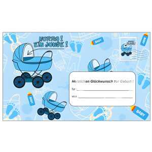 Umschlag Geldgeschenk Hurra / Junge