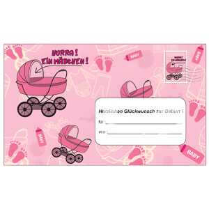 Umschlag Geldgeschenk Hurra / Mädchen