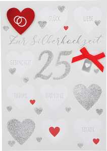 Klappkarte Besondere Anlässe Motiv 22 - Zur Silberhochzeit Glück Liebe