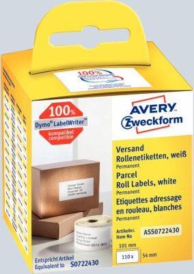 Zweckform Rollenetiketten 101x54mm Versand Etiketten weiß