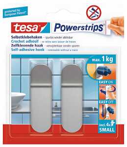 Tesa Powerstrips Haken Small Metall - 2 Stück Packung