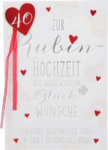 Klappkarte Besondere Anlässe Motiv 24 - Zur Rubinhochzeit die