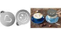 Securit Kaffeeschablone 2er Set Gesicht-& Herzform -...