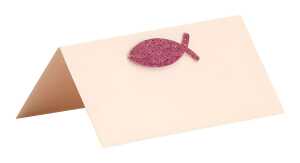 Tischkarten Como Glitzer Fisch berry 6 Stück