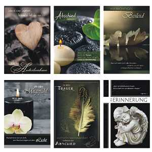 Glückwunschkarten 100er Trauer 6fach sortiert 4033683866904