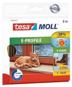 tesamoll E-Profil braun 6m - für Spalten von 1-3,5mm