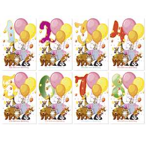 SKOR Glückwunschkarten Kinder Geburtstag Zahl 1-8 sort 1St