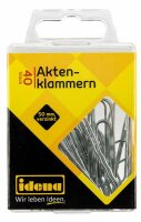 Idena Aktenklammern 50mm 40 Stück, verzinkt