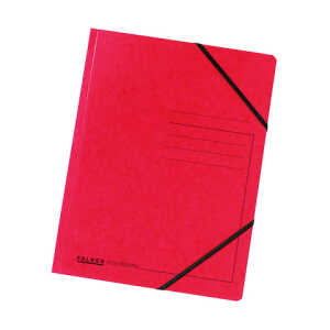 Falken Eckspanner Karton rot mit Gummizug, für DIN A4