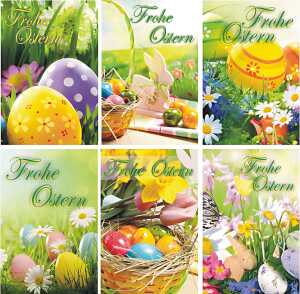 Glückwunschkarten 100er Ostern 6fach sortiert 4033683365001