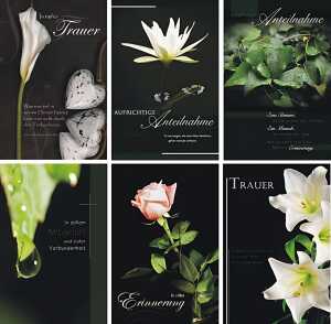 Glückwunschkarten 100er Trauer 6fach sortiert 4033683866805