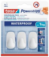 Tesa Powerstrips Haken Plastik weiß small - Waterproof