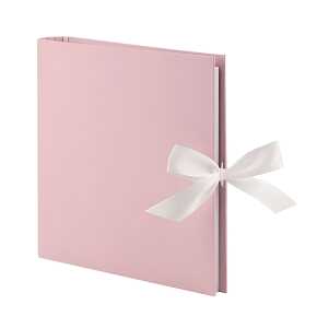 Fotoringbuch Rose mit Schleife 2 Ringe weiß