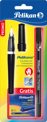 Pelikan Promo-Card o Black 3er Set im Blister - Inhalt: Füller, Tintenpatronen und Tintenlöscher