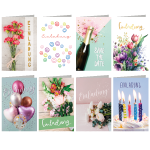 SKOR Einladungskarten m Innentext 8 verschiedene Motive 1St